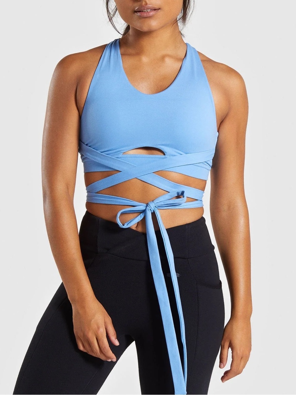 Gymshark Blue Poise Wrap Around Top